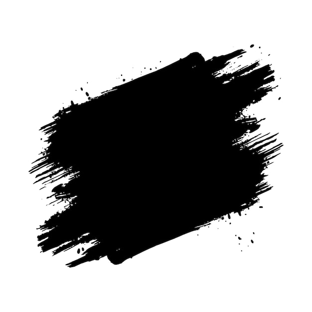 Moderna pennellata grunge nera su uno sfondo bianco