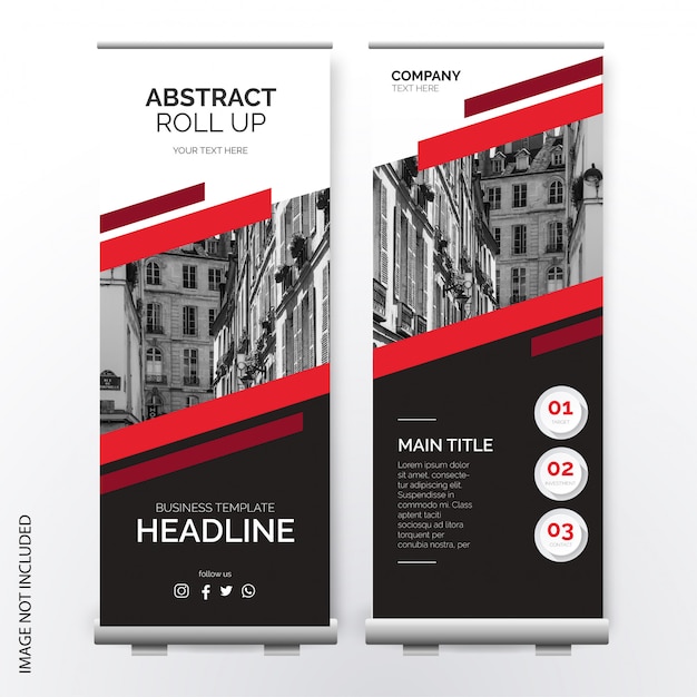 Moderna roll up modello con forme astratte