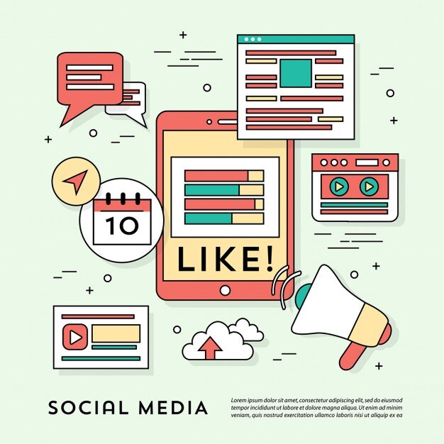 Vettore gratuito moderna social media elementss