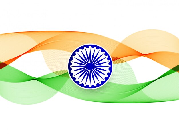 Moderno elegante ondulato bandiera indiana sullo sfondo