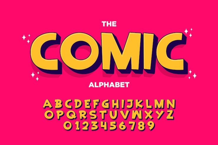 Vettore gratuito moderno gioco di lettere e numeri dell'alfabeto, font o tipografia funky