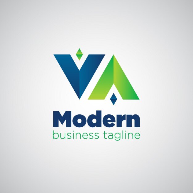 Vettore gratuito moderno logo invertito