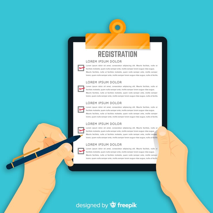 Vettore gratuito modulo di registrazione