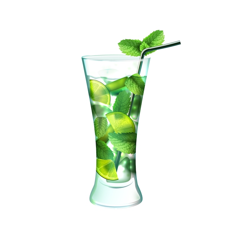 Vettore gratuito mojito cocktail realistico