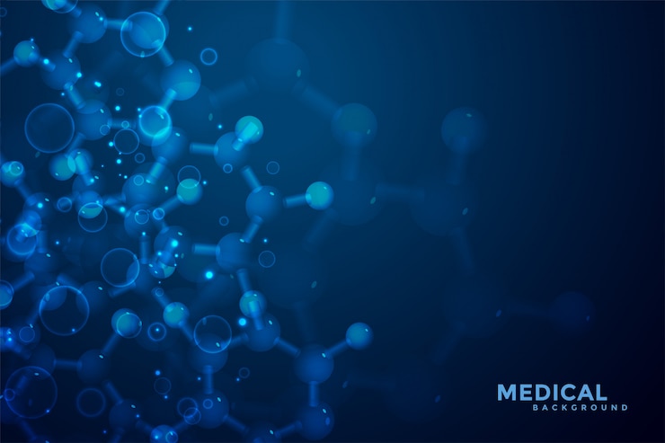 Vettore gratuito molecole astratte sfondo scientifico medico