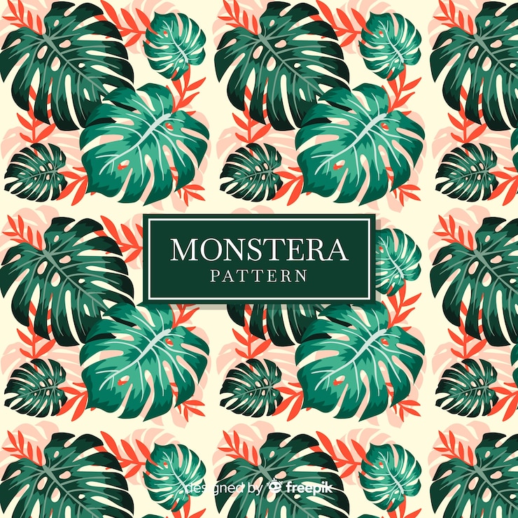 Vettore gratuito monstera lascia sfondo