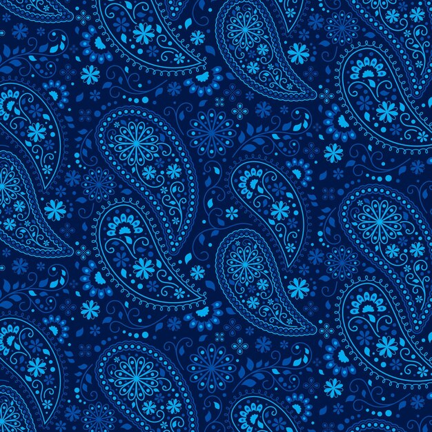 Motivo a bandana paisley nei toni del blu