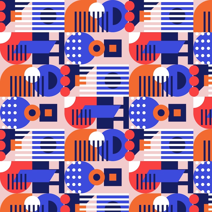 Vettore gratuito motivo a mosaico geometrico design piatto disegnato a mano