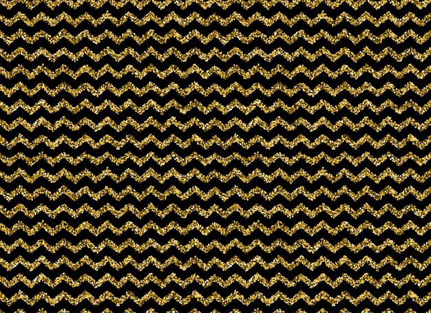 Motivo a zig-zag glitter oro su sfondo nero