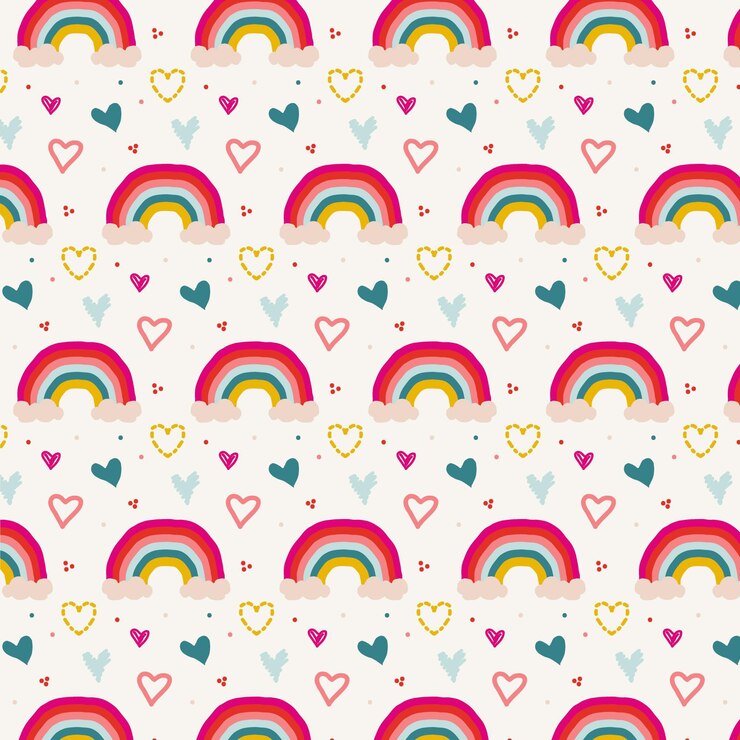Vettore gratuito motivo arcobaleno design piatto
