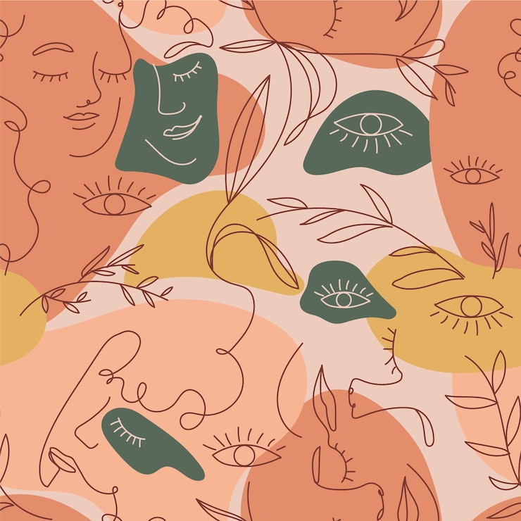 Vettore gratuito motivo artistico a una linea disegnato a mano