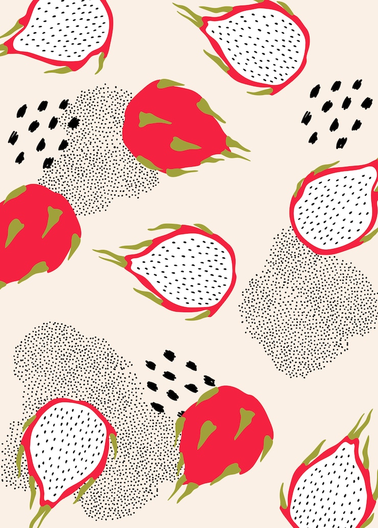 Vettore gratuito motivo di frutta del drago