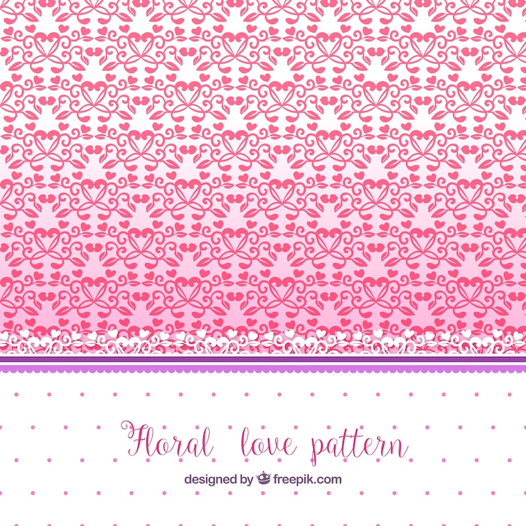 Vettore gratuito motivo ornamentale floreale d'amore