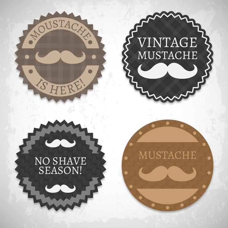 Vettore gratuito movember scudetti raccolta