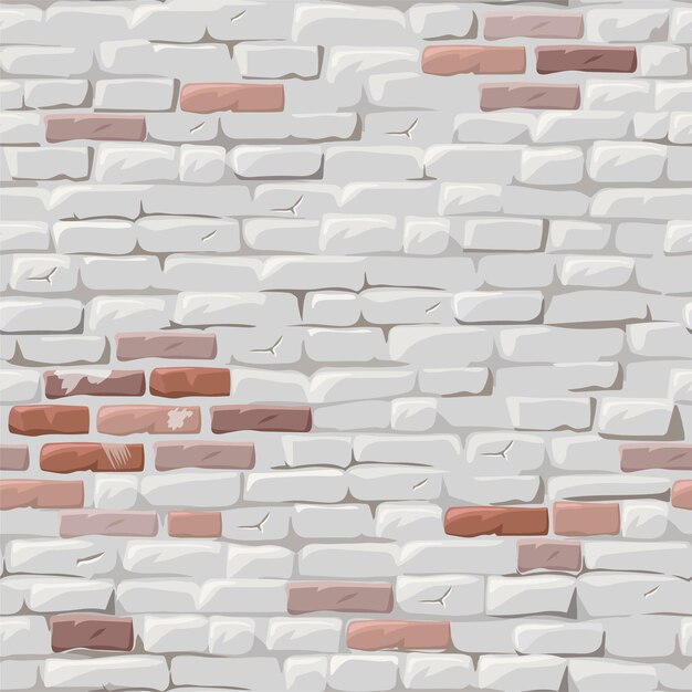 Muro di mattoni rossi dipinto di stucco bianco