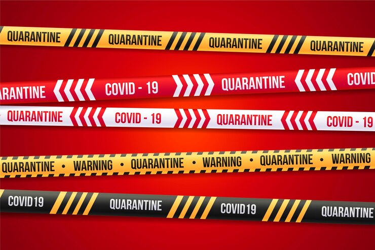 Vettore gratuito nastro di quarantena dal taglio realistico