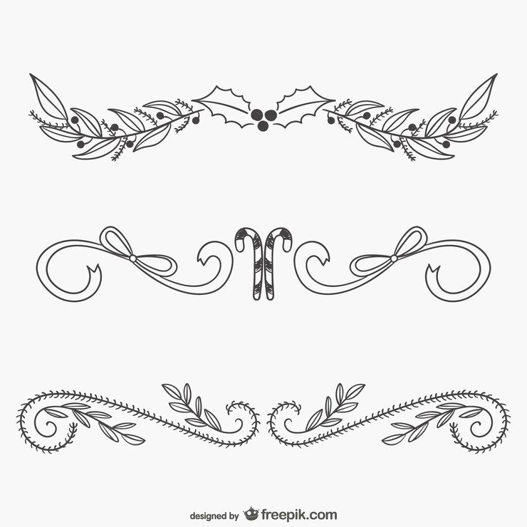 Vettore gratuito natale ornamenti calligrafici