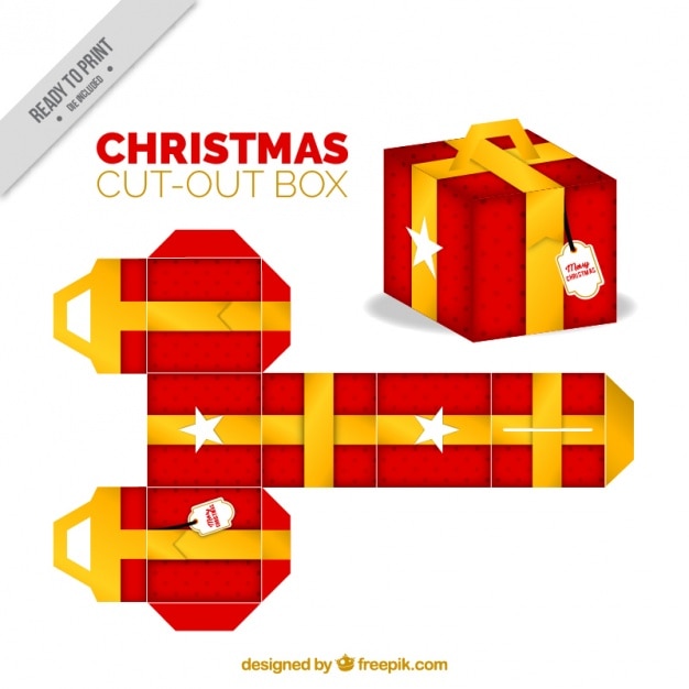 Vettore gratuito natale tagliato regalo
