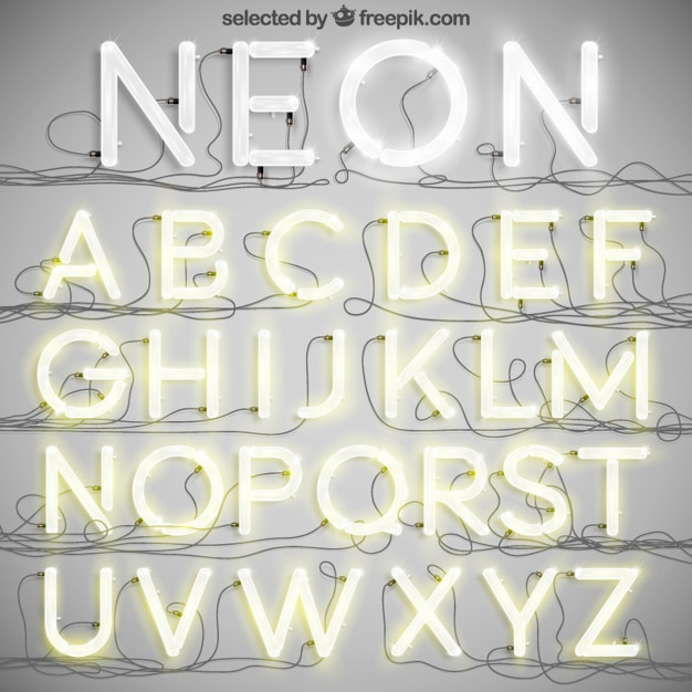 Vettore gratuito neon tipografia