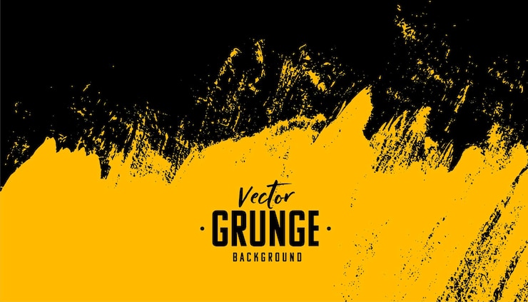 Vettore gratuito nero e giallo astratto sporco sfondo grunge