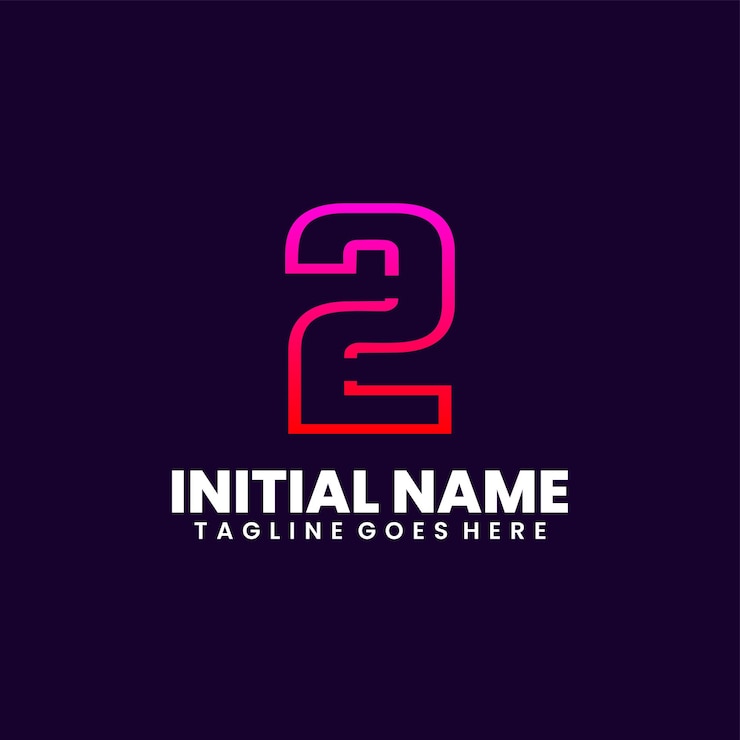 Vettore gratuito nome iniziale logo colorato