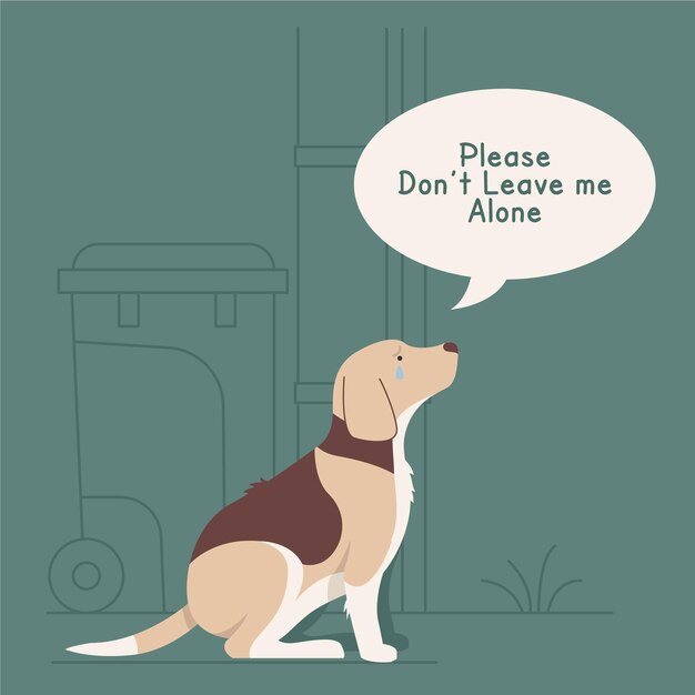 Non lasciare mai il tuo animale domestico dietro l'illustrazione del concetto con il cane