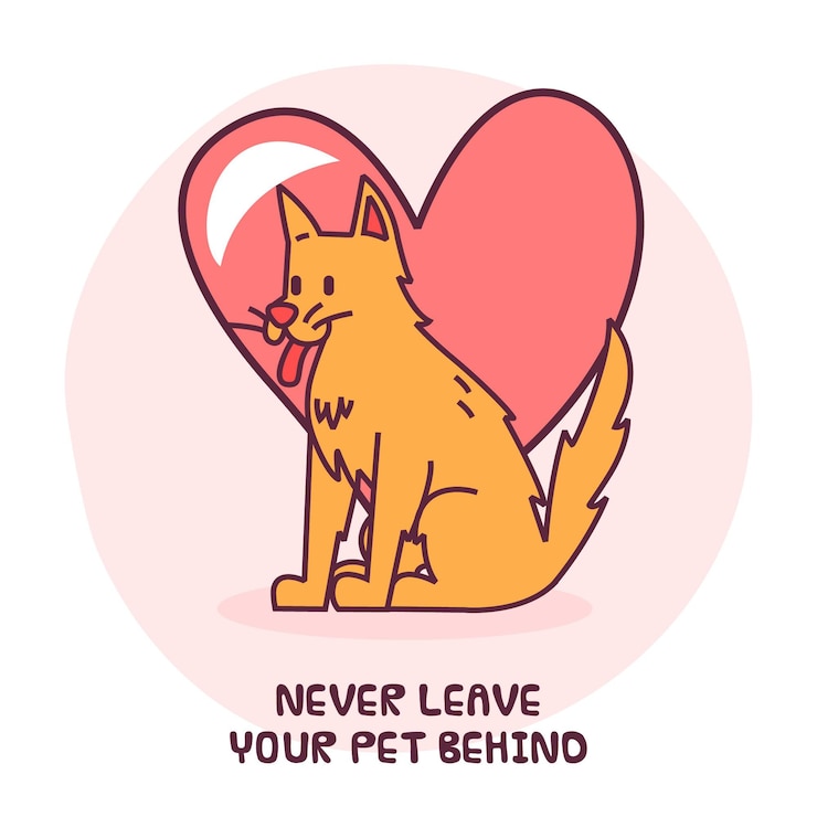 Vettore gratuito non lasciate mai indietro il vostro animale domestico