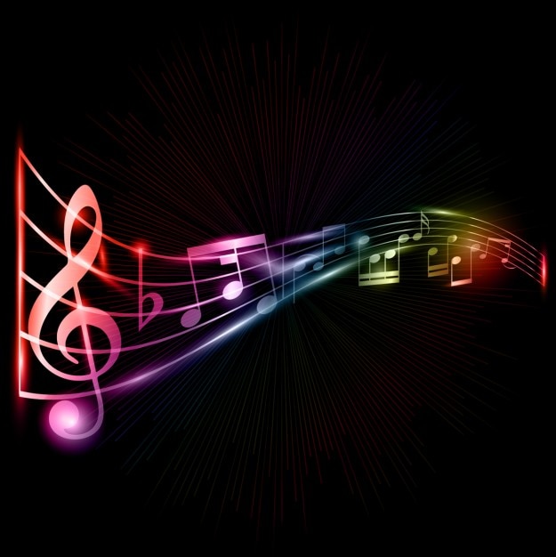 Vettore gratuito note musicali sfondo