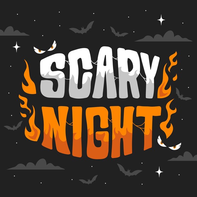 Notte spaventosa - concetto di lettering