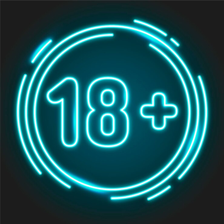 Vettore gratuito numero 18+ in stile neon