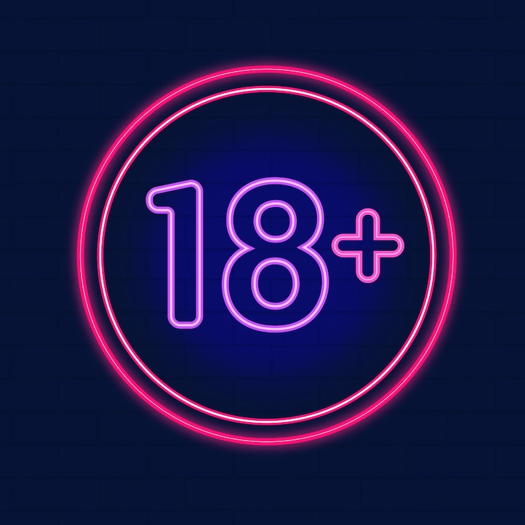 Vettore gratuito numero diciotto più in segno di stile neon