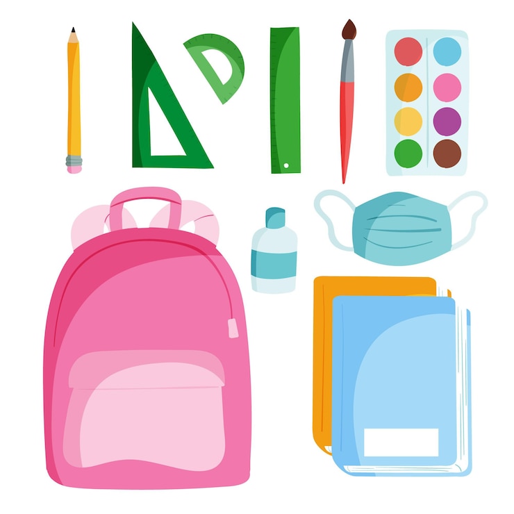 Vettore gratuito nuove forniture scolastiche normali