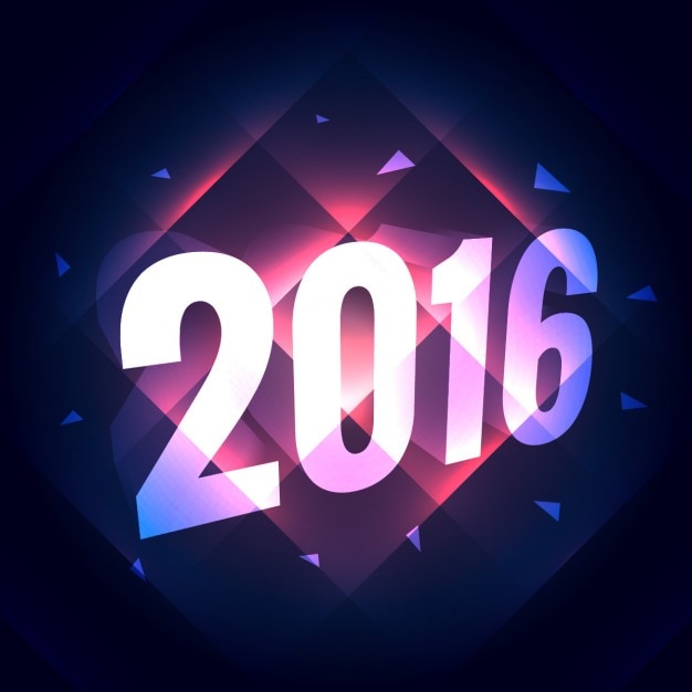 Vettore gratuito nuovo anno 2016 con luci scintillanti sfondo