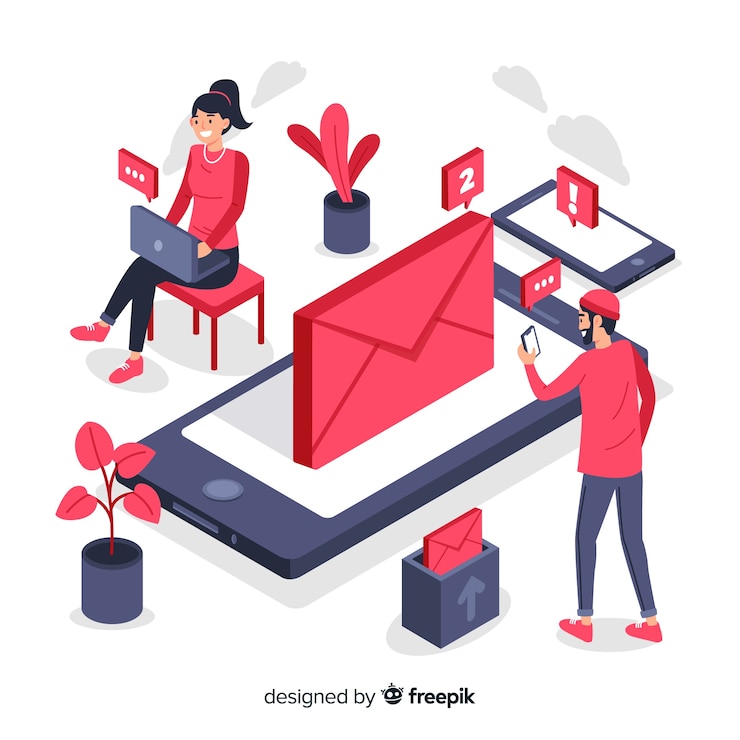 Vettore gratuito nuovo concetto di messaggio per landing page