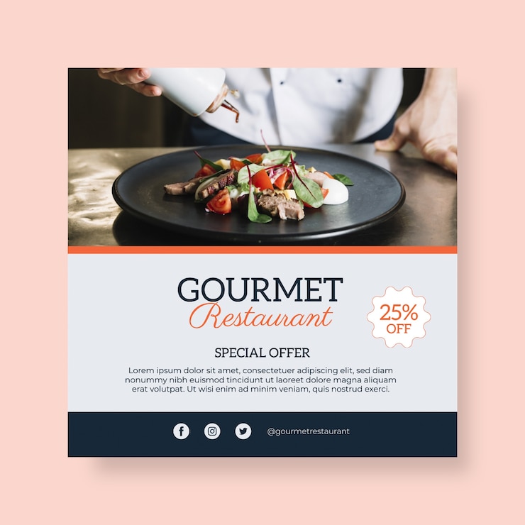 Vettore gratuito offerta ristorante post facebook