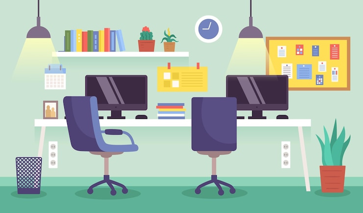 Vettore gratuito office - sfondo per videoconferenze