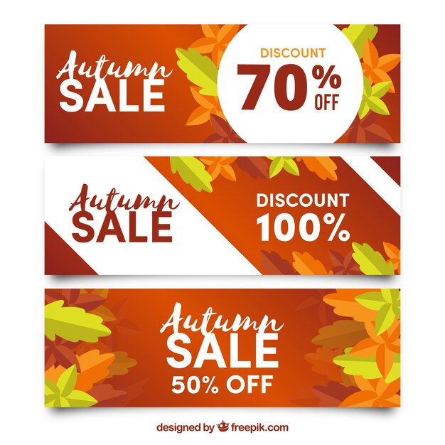 Offre banner per l'autunno, colore rosso