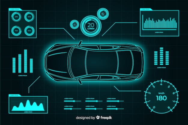 Ologramma futuristico di un&#39;auto