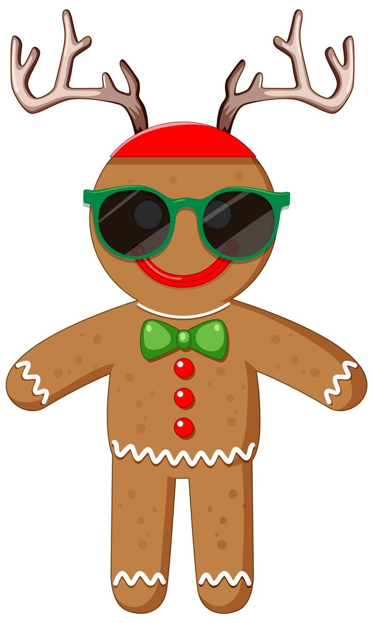 Vettore gratuito omino di pan di zenzero per natale