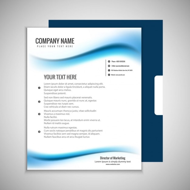 Vettore gratuito ondulata blu disegno modello di brochure
