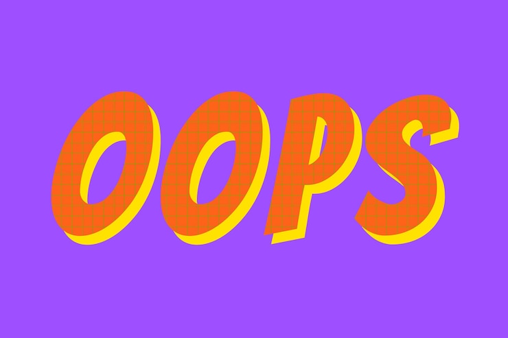 Vettore gratuito oops parola tipografia colorata