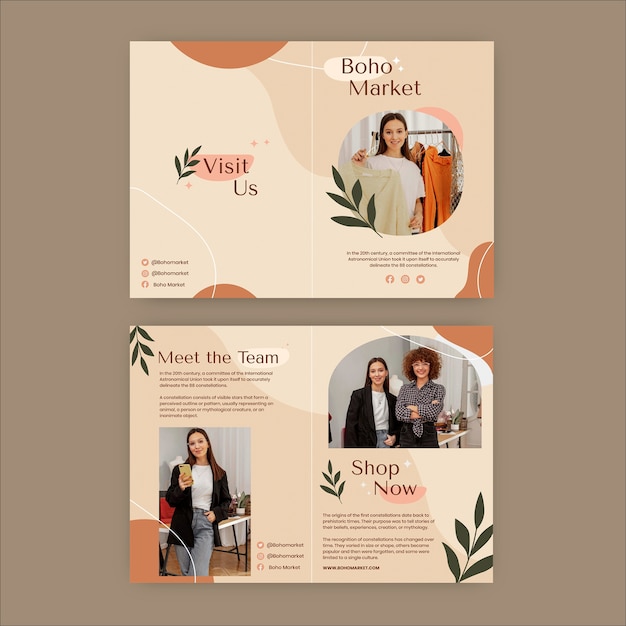 Opuscolo astratto di moda boho