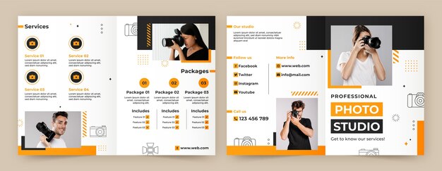 Opuscolo di studio fotografico disegnato a mano