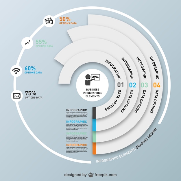 Opzioni di numero infografica progettazione