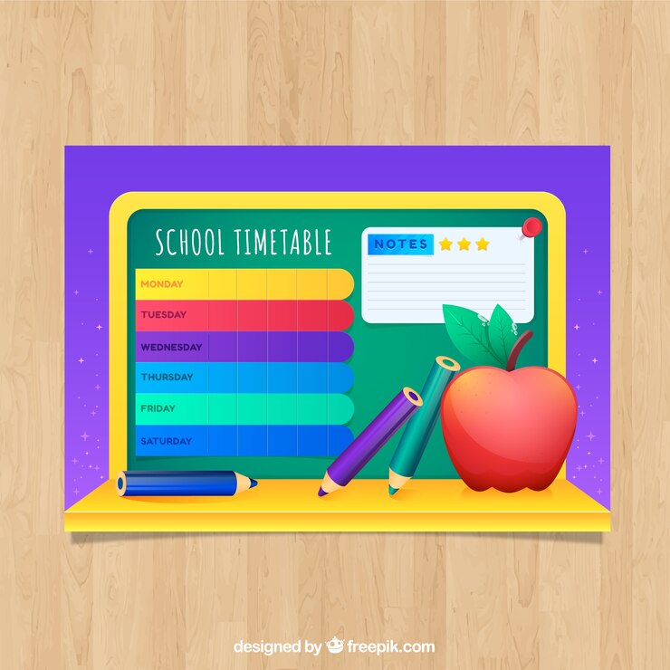 Vettore gratuito orario scolastico con apple