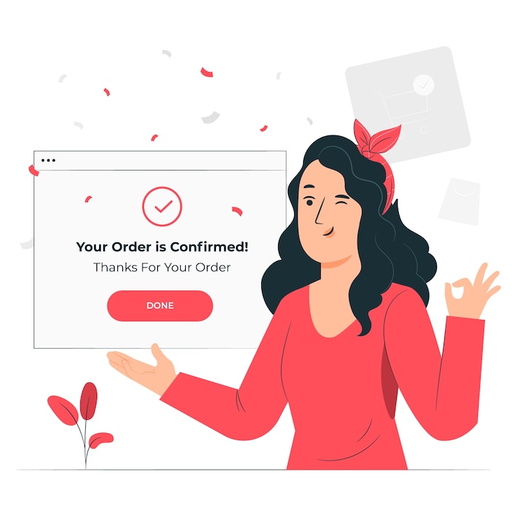 Vettore gratuito ordine confermato concetto illustrazione