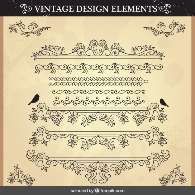 Vettore gratuito ornamentali collezione vintage