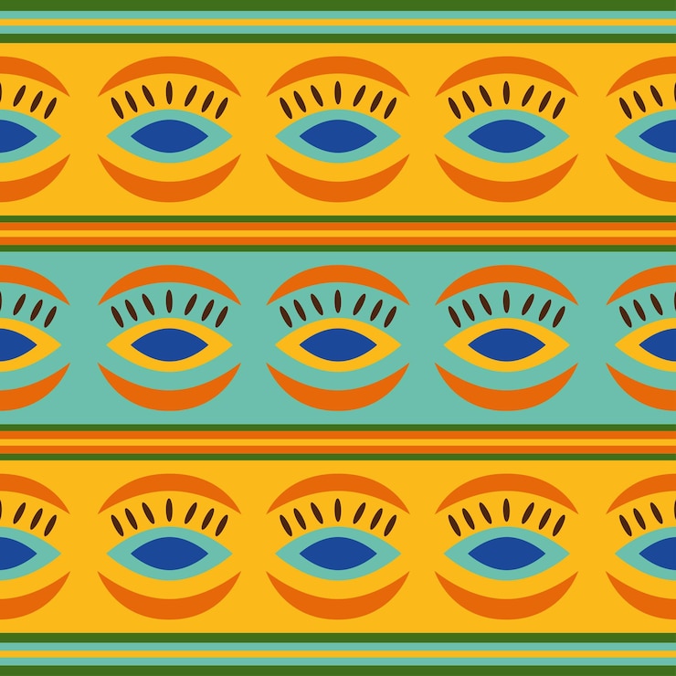 Vettore gratuito ornamento nigeriano aso oke
