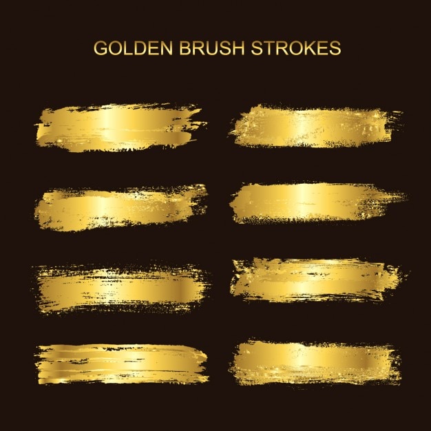 Vettore gratuito oro pennellate collezione