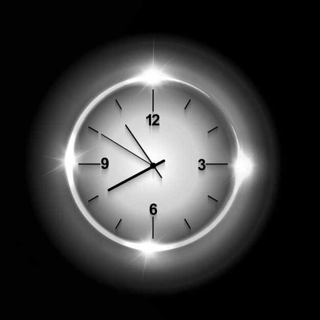 Vettore gratuito orologio da parete lucido